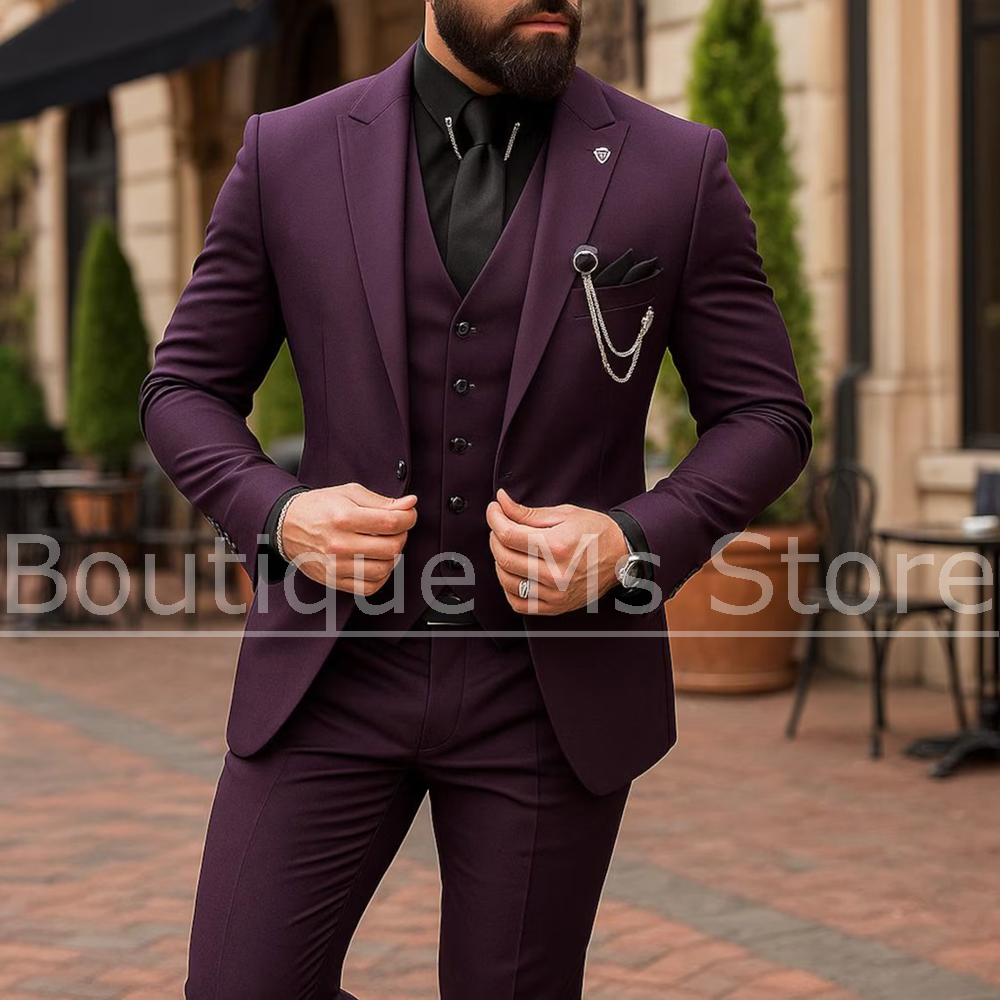 Men Formal Party Wear Outfit - Men's 3 Piece Suit Single Breasted