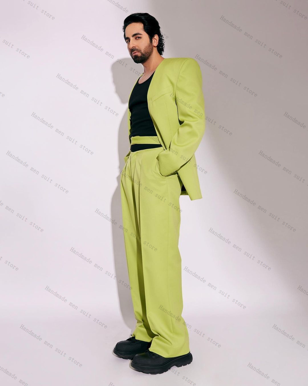 Men Formal Wear Green - Fashion Green Men Suit Set 2