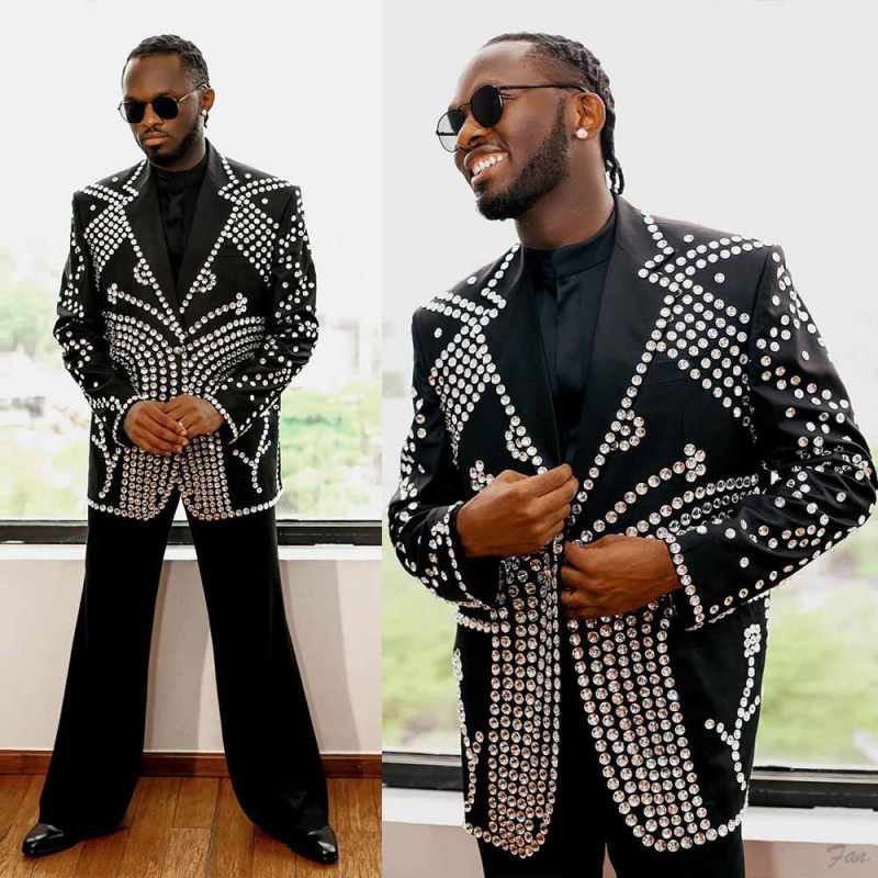Men Formal Party Wear Outfit - Big Diamond Men Tuxedos Crystal Formal