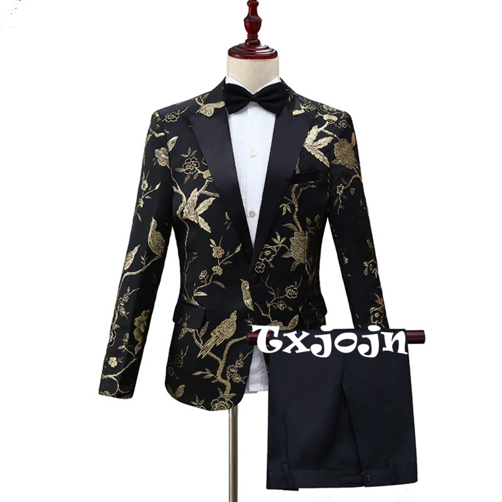 Men Formal Party Wear Outfit - 2026 New Exquisite Jacquard Suit Set