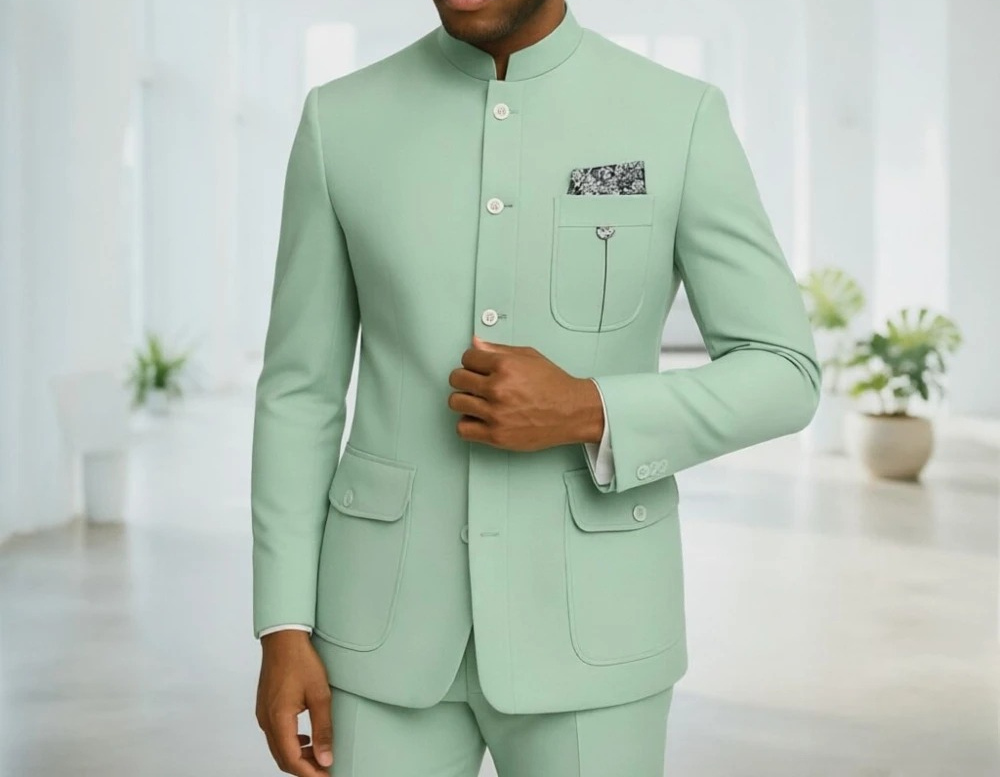 Men Formal Wear Green - Safari Men Suits Men Premium Light