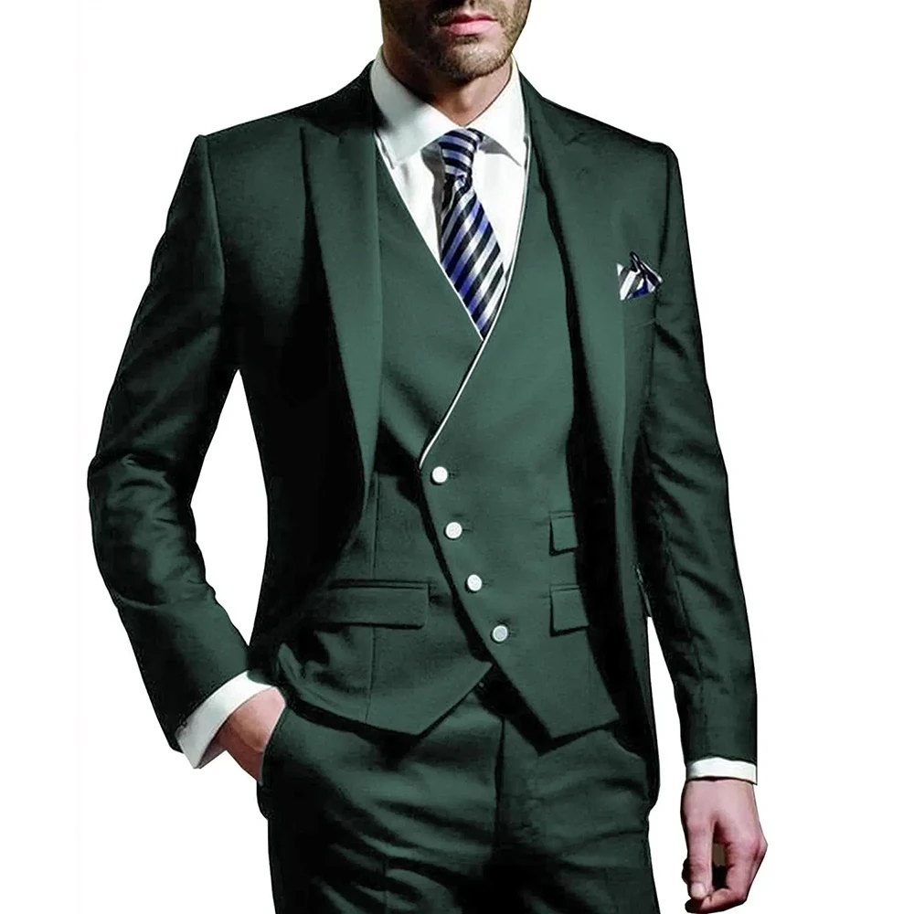 Men Formal Wear Green - Men Suit Army Green 3 Piece