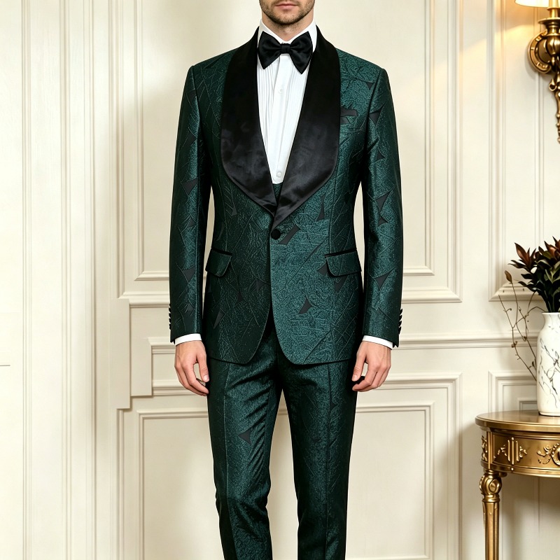 Men Formal Wear Green - Male Wedding Prom Suit Dark Green