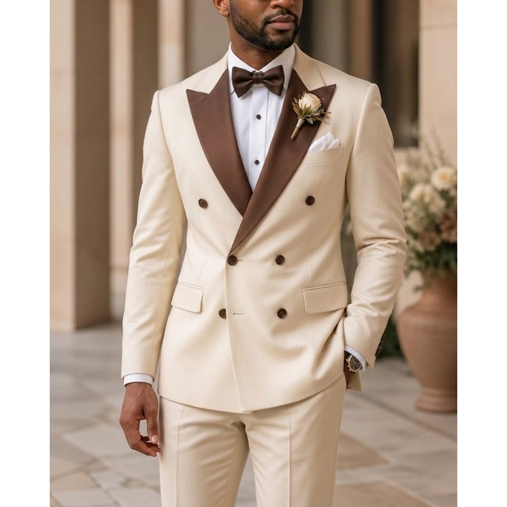 Men Formal Party Wear Outfit - Men Double Breasted Tuxedo Suit Fashion