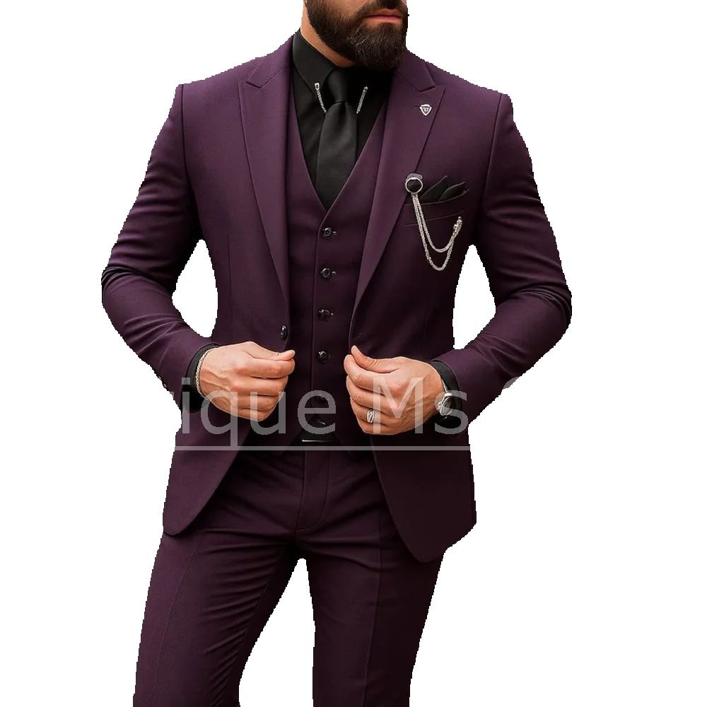 Men's 3 Piece Suit Single Brea - Men Formal Party Wear Outfit review and price