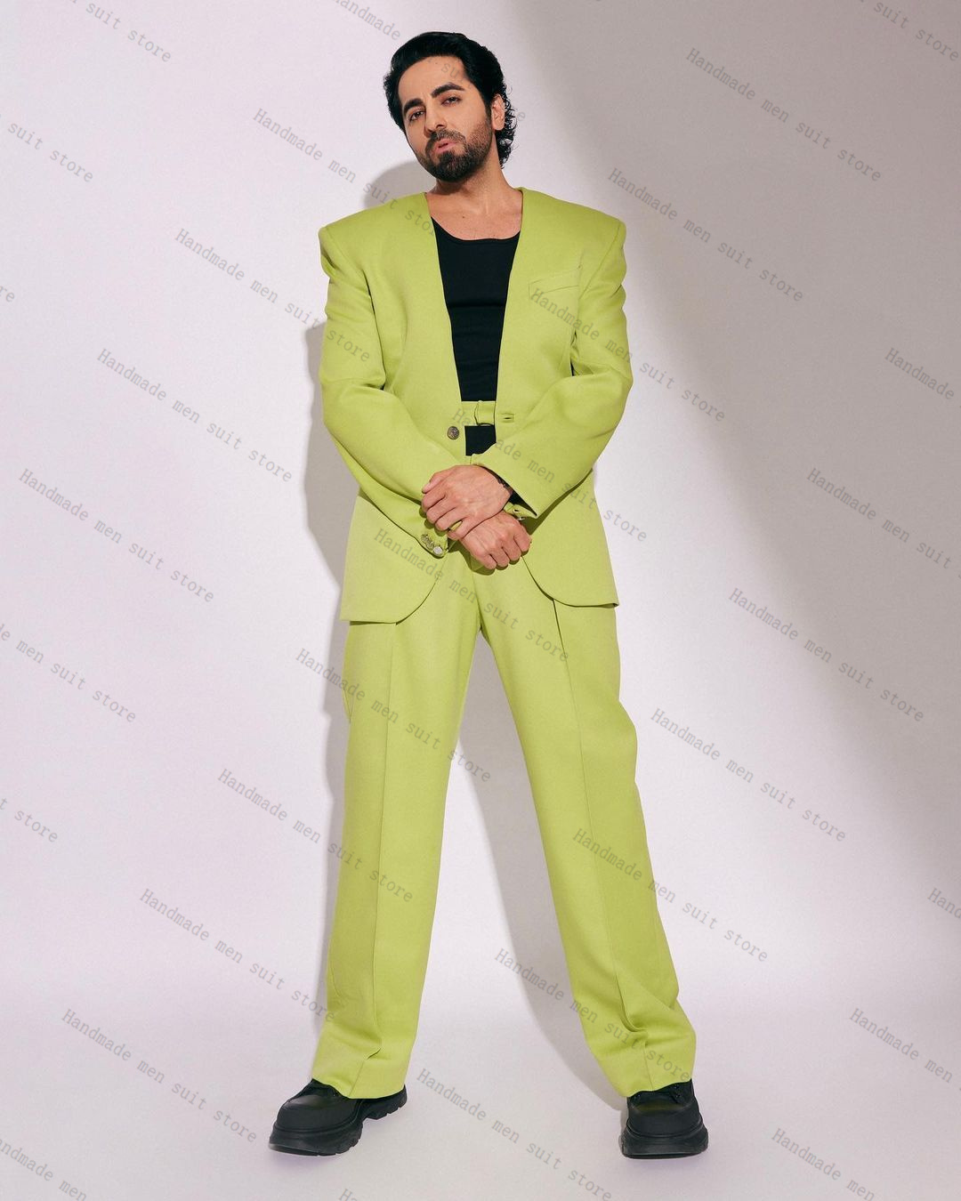 Fashion Green Men Suit Set 2 P - Men Formal Wear Green review and price