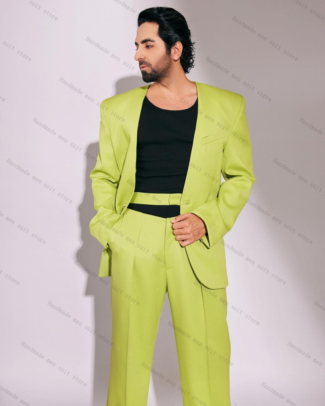 Fashion Green Men Suit Set 2 P - Men Formal Wear Green review and price