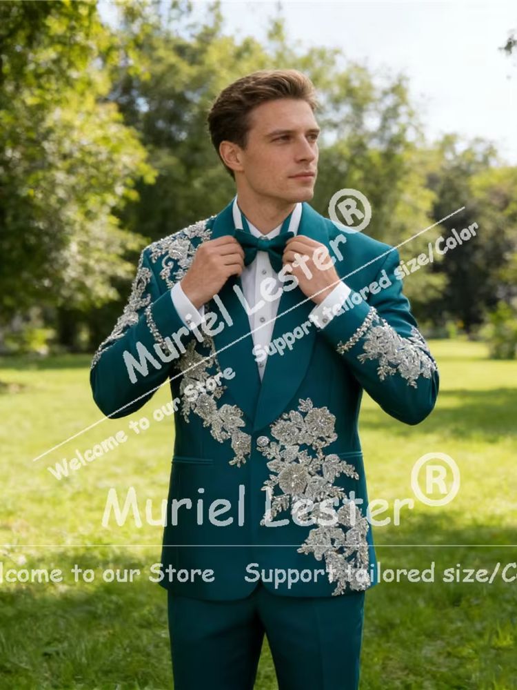 Exclusive Green Suit Men Beade - Men Formal Wear Green review and price
