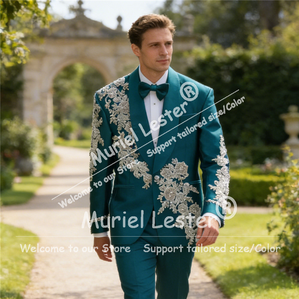 Exclusive Green Suit Men Beade - Men Formal Wear Green review and price