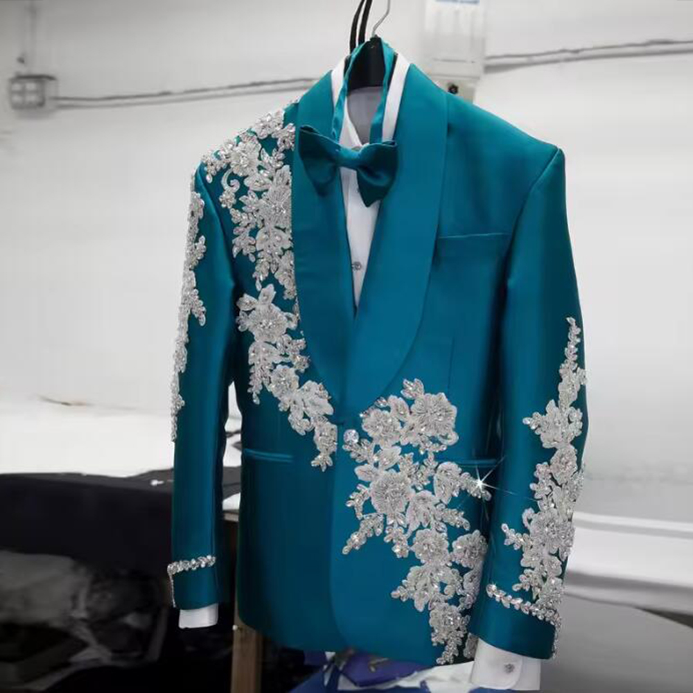 Exclusive Green Suit Men Beade - Men Formal Wear Green review and price