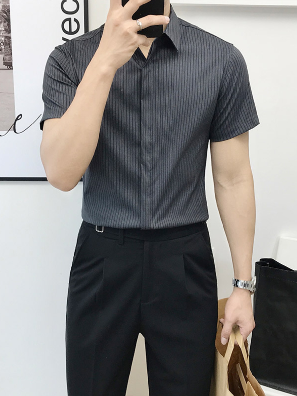 Slim Fit Striped ort Sve irt f - Men'S Urban Formal Wear review and price