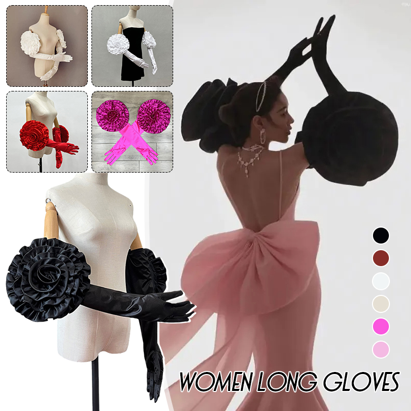 3D Large Flower Long Gloves Pe - Formal Wear Gloves Men review and price