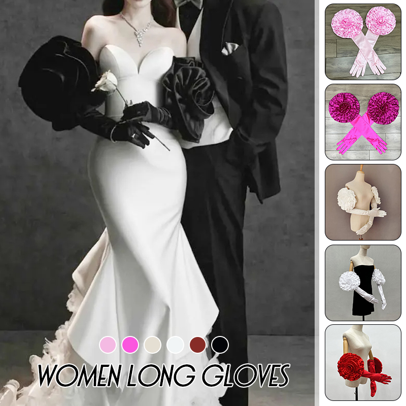3D Large Flower Long Gloves Pe - Formal Wear Gloves Men review and price