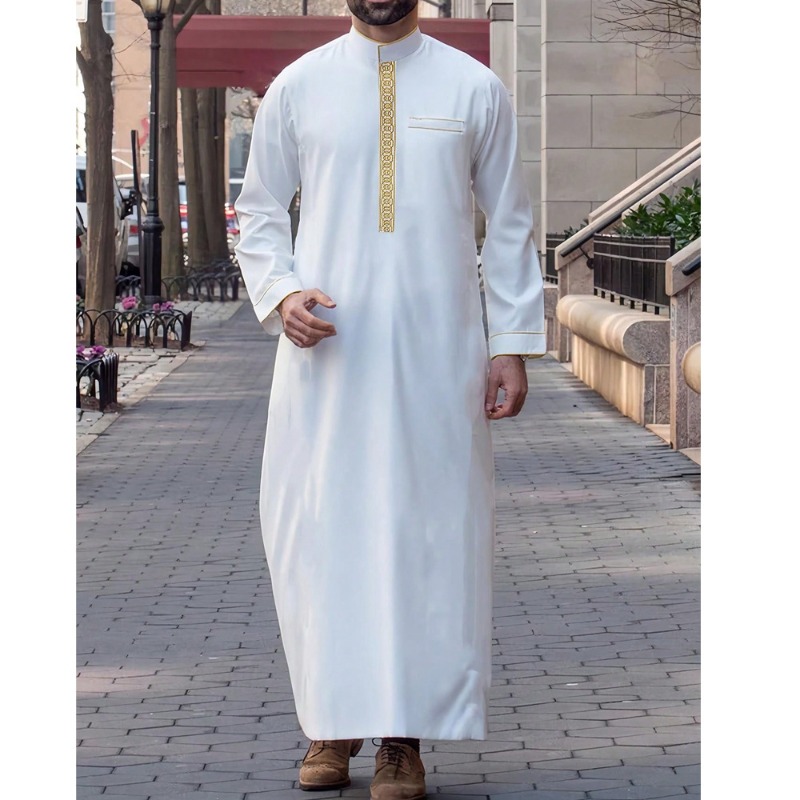 Arabic Mens Thobe Embroidered  - Arabic Formal Wear Men review and price