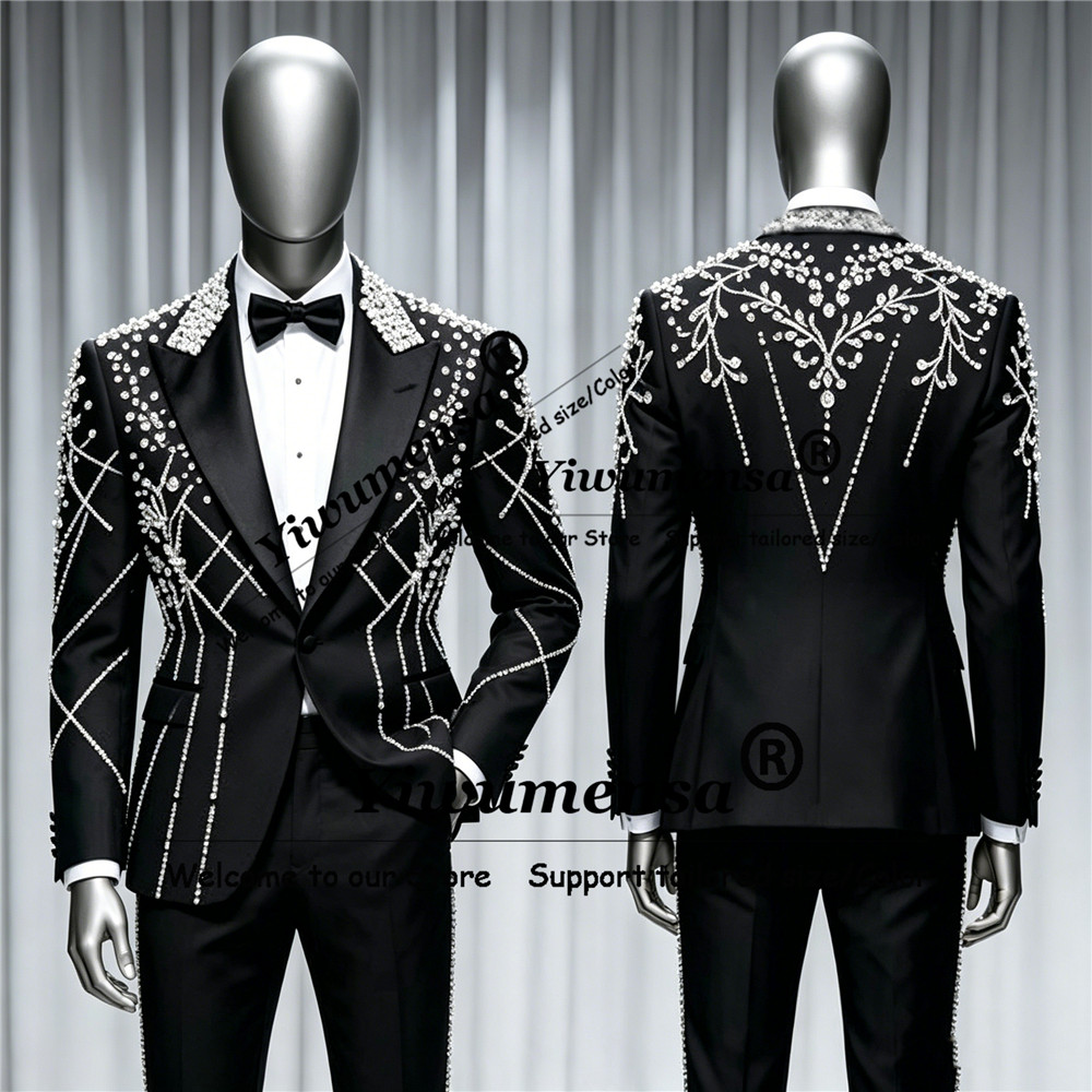 Male Fashion Diamond Beaded Su - Men'S Formal Wear Attire review and price