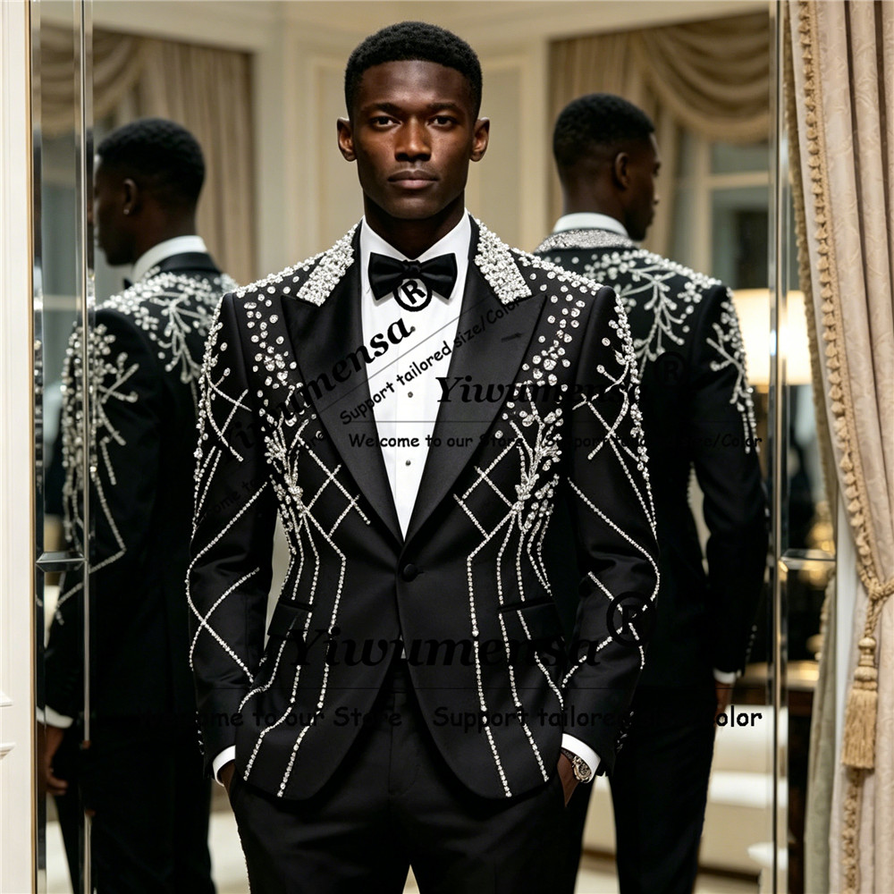Male Fashion Diamond Beaded Su - Men'S Formal Wear Attire review and price