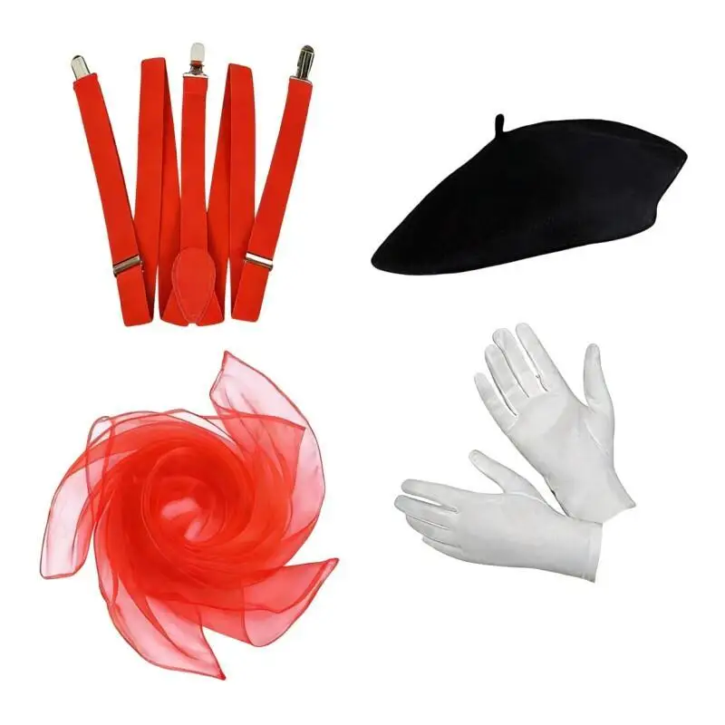 4PCS Men Women Mime Costume Ha - Formal Wear Gloves Men review and price