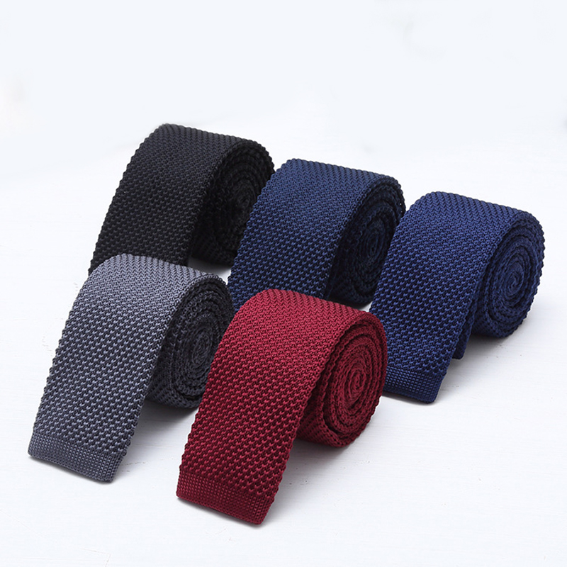 6cm Solid Black White Knitted  - Men'S Formal Wear Ties review and price