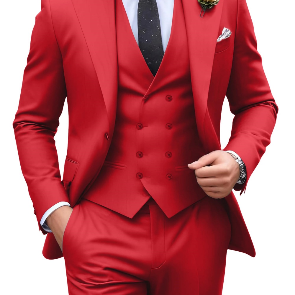 3 Pieces Solid Color Men Suits - Men Formal Party Wear Outfit review and price