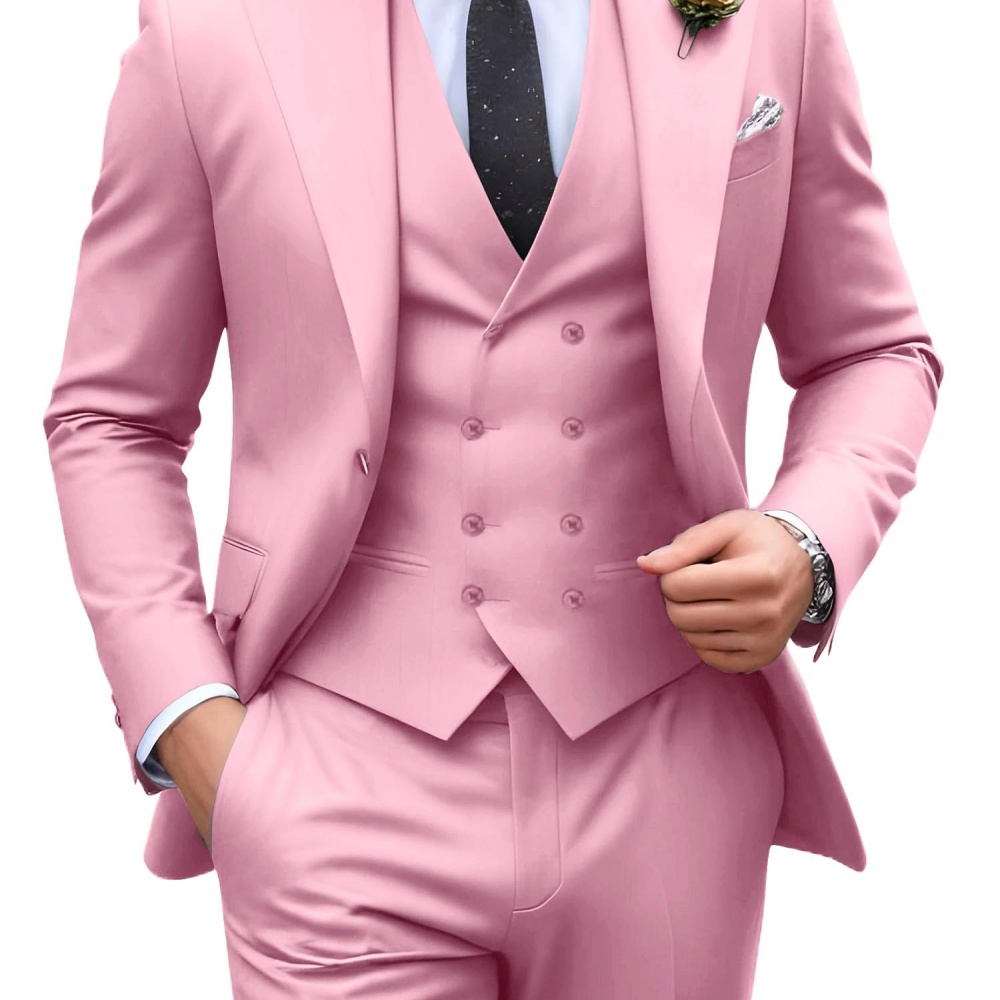 3 Pieces Solid Color Men Suits - Men Formal Party Wear Outfit review and price