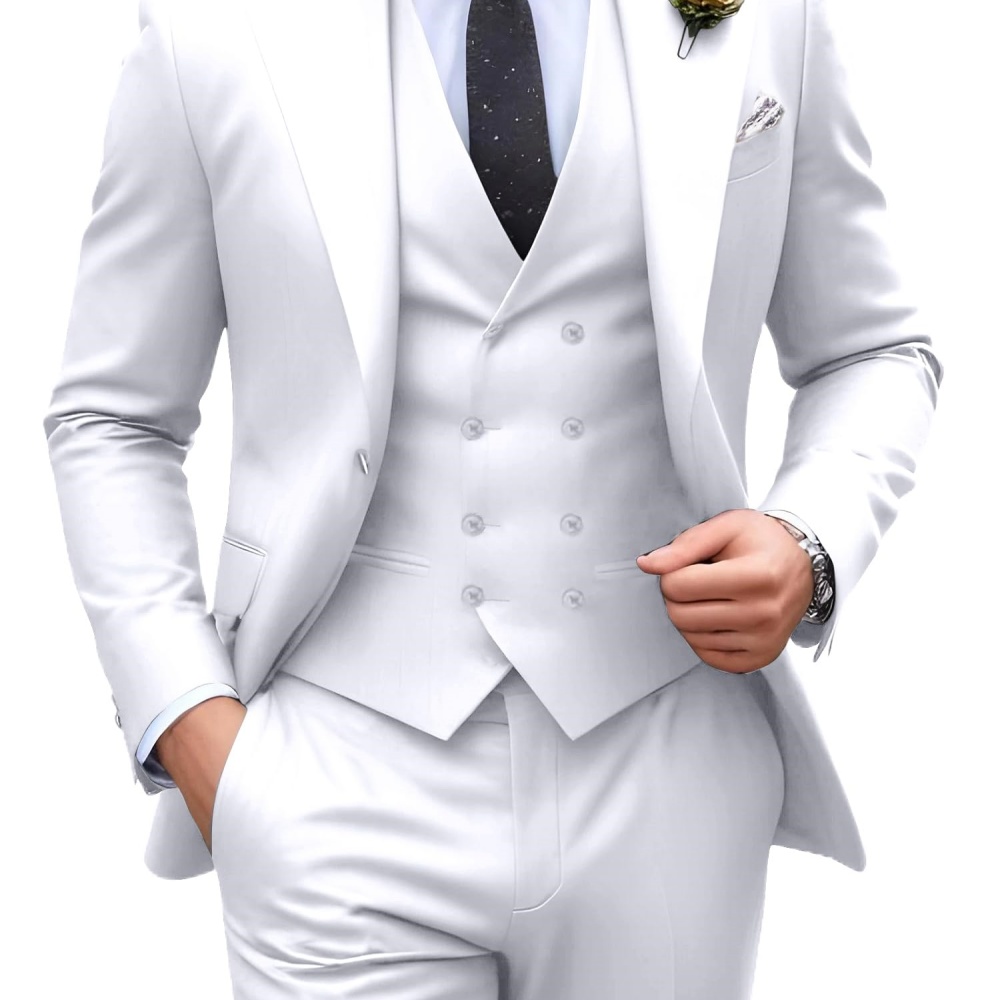 3 Pieces Solid Color Men Suits - Men Formal Party Wear Outfit review and price