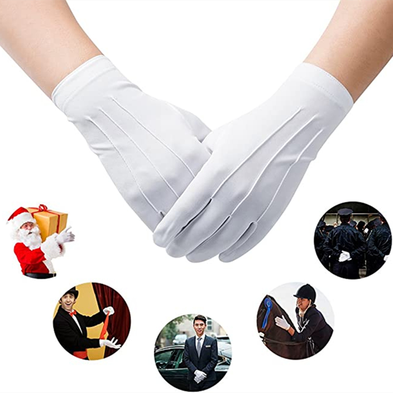 4PCS White Cotton Gloves Men F - Formal Wear Gloves Men review and price