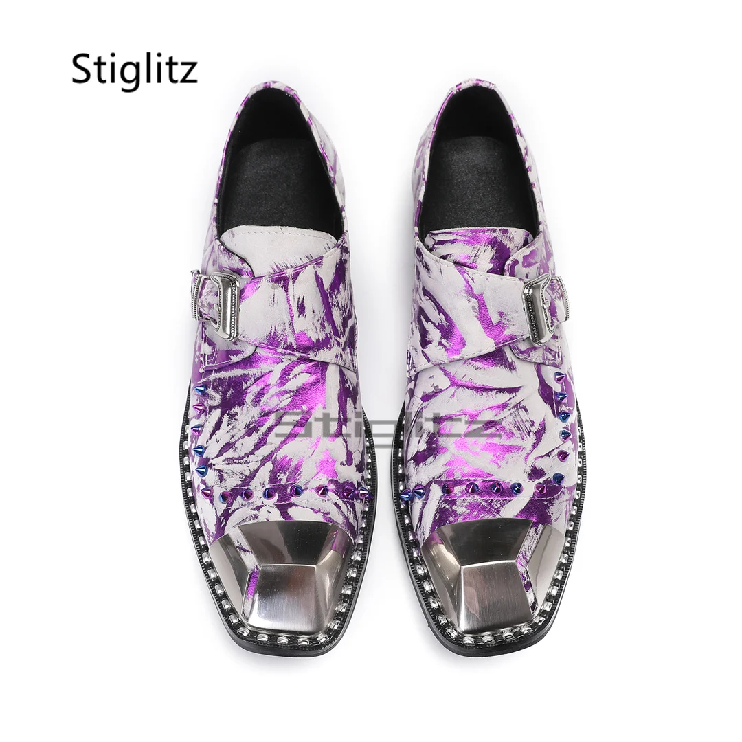 Purple Prints Genuine Leather  - Men Formal Wear Purple review and price