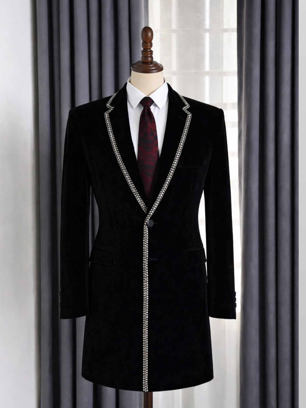 Stylish Rhinestone Lapel Men L - Men Formal Party Wear Outfit review and price