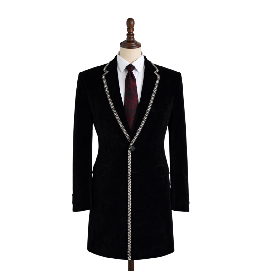 Stylish Rhinestone Lapel Men L - Men Formal Party Wear Outfit review and price