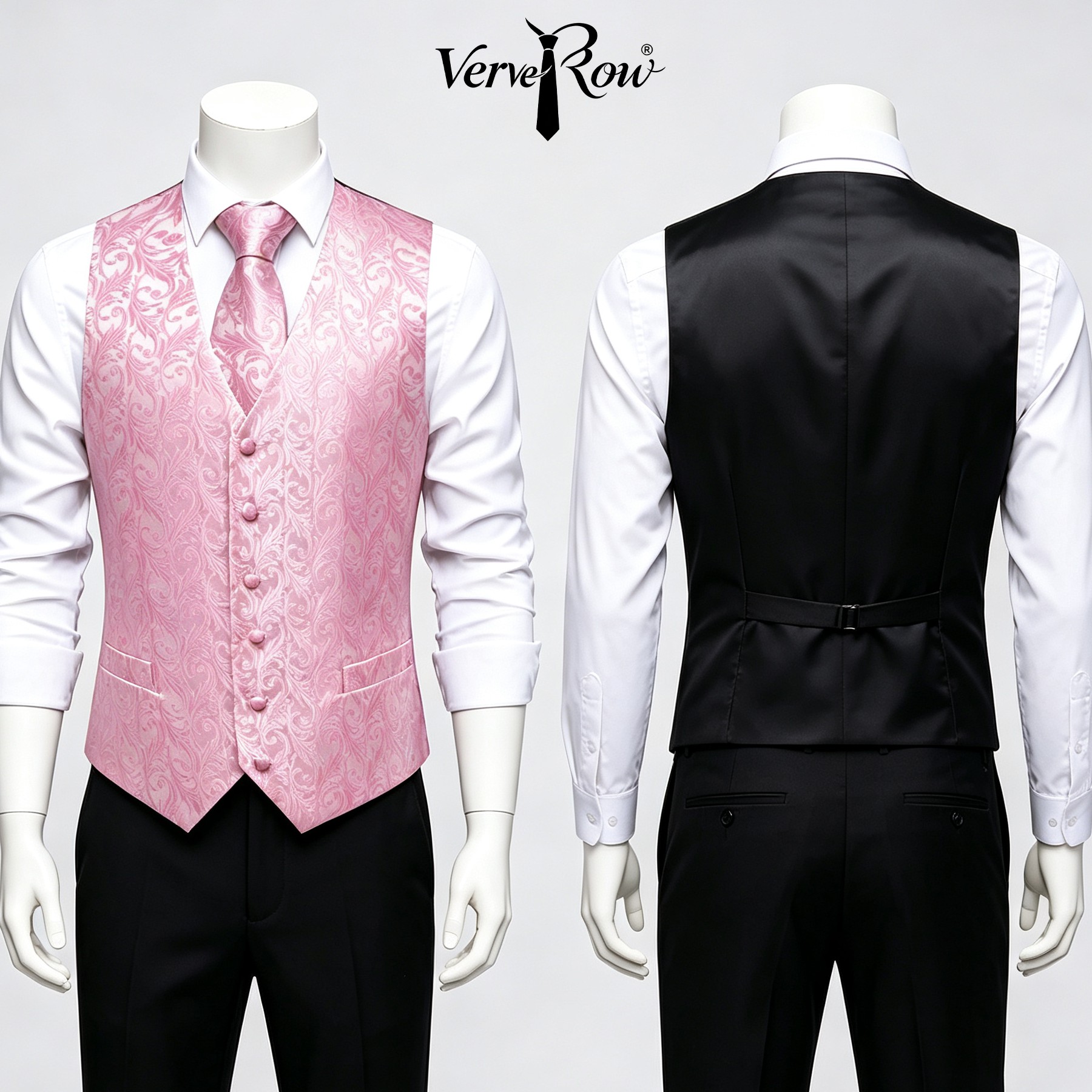 Men Pink Tie Handkerchief Thre - Men'S Formal Wear Ties review and price