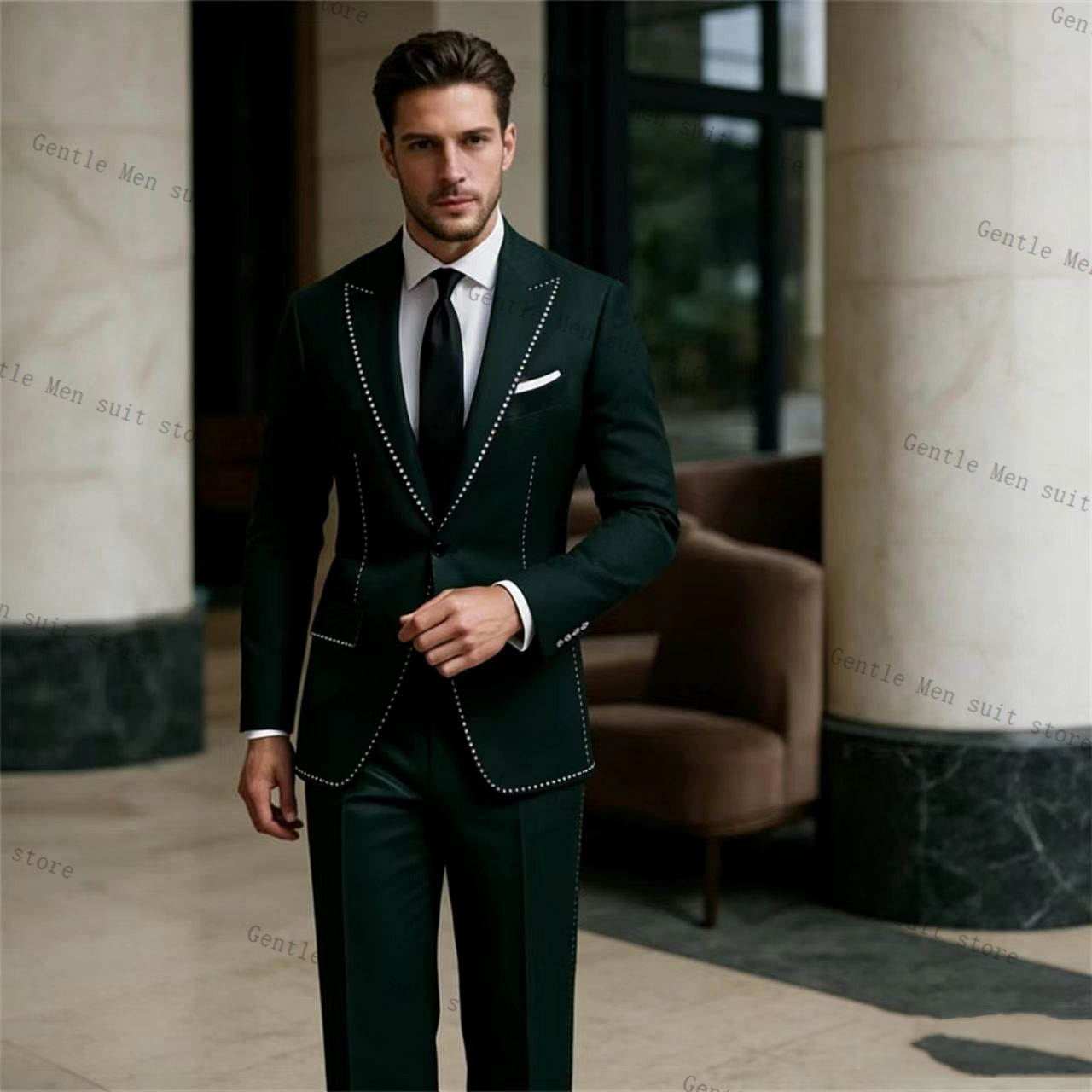Crystals Luxury Green Men Suit - Men Formal Wear Green review and price