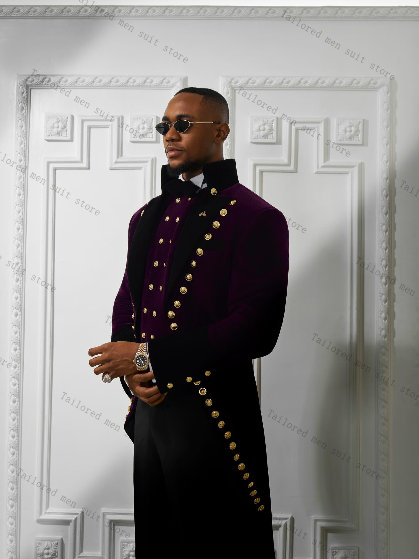 Purple Men Suits Pants Set 2 P - Men Formal Wear Purple review and price